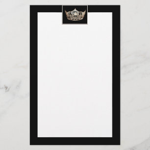 Miss America stil Krona Gräns Stationery Brevpapper