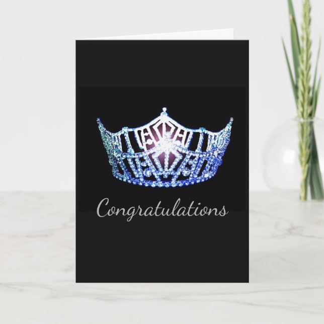 Miss America stil Krona Greeting Card-Gratulerar Kort (Framsida)