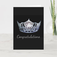 Miss America stil Krona Greeting Card-Gratulerar