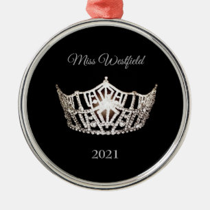 Miss America stil Krona jul Ornamet Julgransprydnad Metall