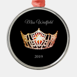 Miss America stil Krona jul Ornamet Julgransprydnad Metall