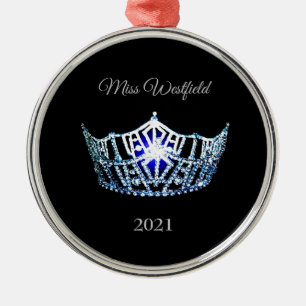 Miss America stil Krona jul Ornamet Julgransprydnad Metall