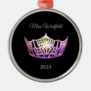 Miss America stil Krona jul Ornamet Julgransprydnad Metall
