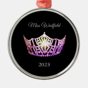 Miss America stil Krona jul Ornamet Julgransprydnad Metall