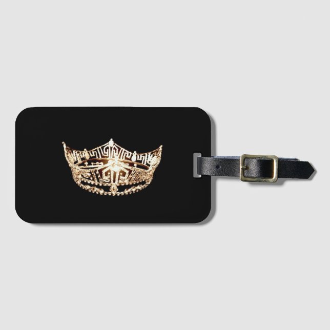 Miss America stil Krona Luggage Tag Bagagebricka (Framsida horisontal)