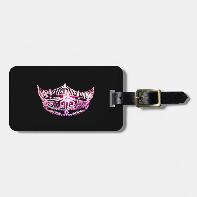 Miss America stil Krona Luggage Tag Bagagebricka (Horisontell Framsida)