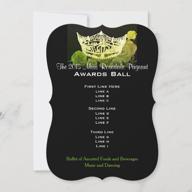 Miss America stil Krona & Ro Awards Boll (Framsida)