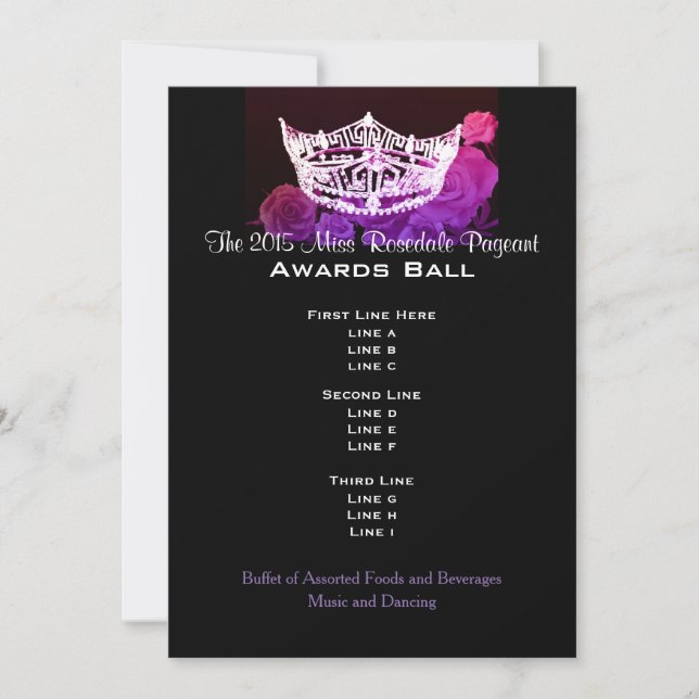 Miss America stil Krona & Ro Awards Boll (Framsida)