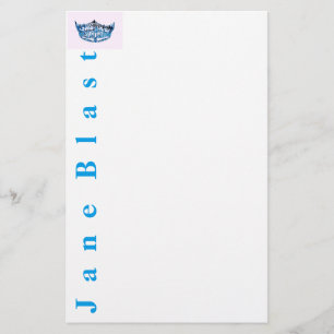 Miss America stil Krona Stationery-Turquis/White Brevpapper