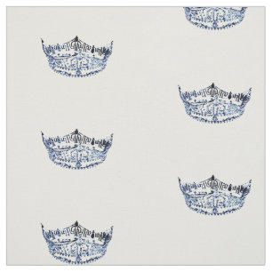 Miss America stil Large Krona Mönster Fabric Tyg