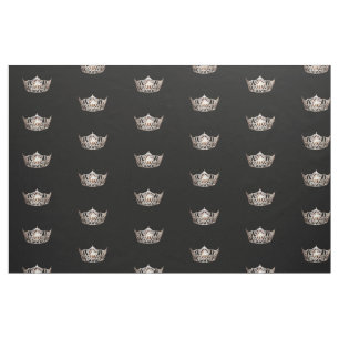 Miss America stil Large Krona Mönster Fabric Tyg