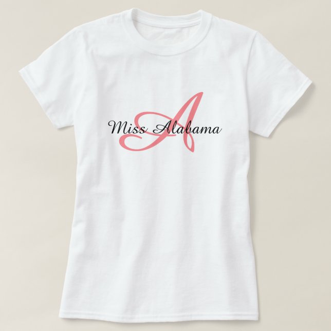 Miss America stil Monogram Title Top Tee (Design framsida)