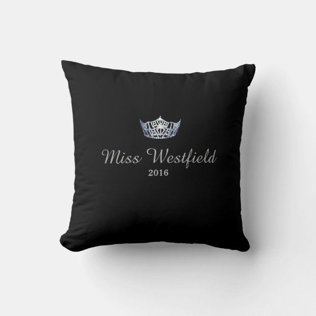 Miss America stil Personlig Namn Krona Pillow Kudde (Framsida)