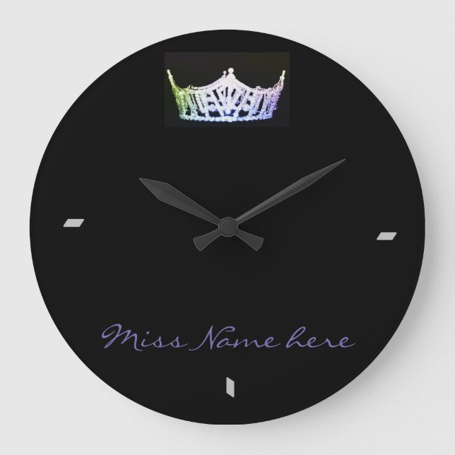 Miss America stil Silver/Combo Krona Clock Stor Klocka (Framsida)