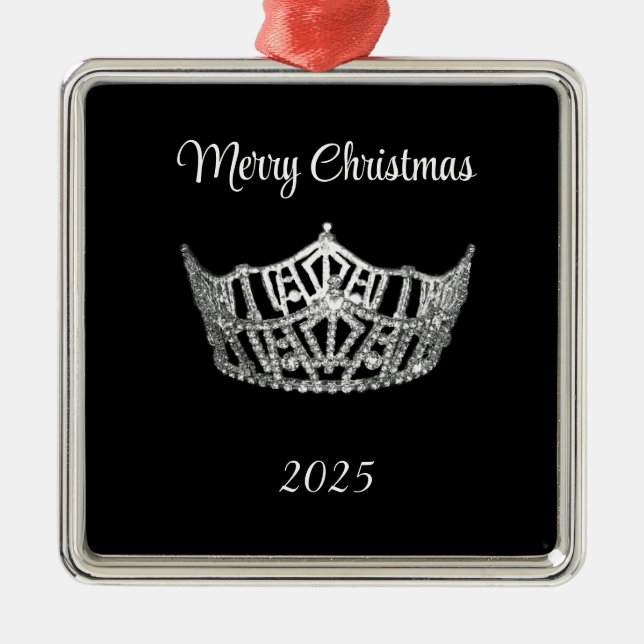 Miss America-stil Silver Crown julgranskula (Framsidan)