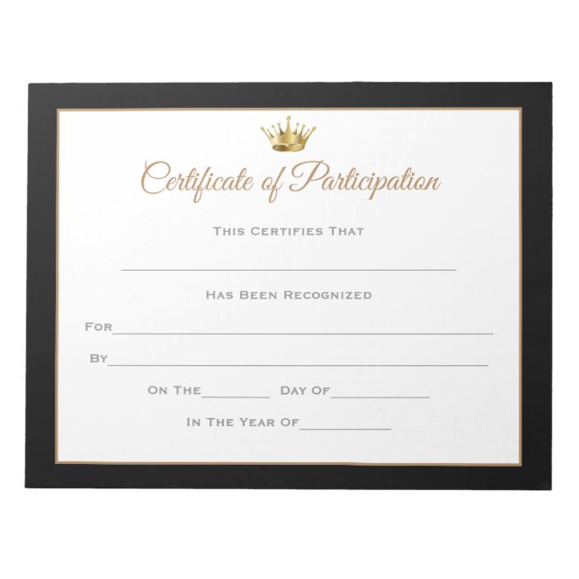 Miss America stil Skönhetstävling Certificates-par Anteckningsblock (Framsida)