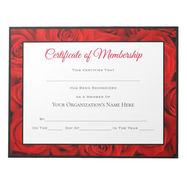 Miss America stil Skönhetstävling Certificates-Ro Anteckningsblock (Framsida)