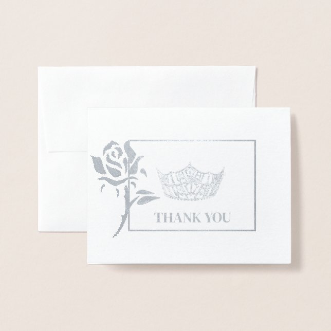 Miss America Stil Skönhetstävling Krona Folierat Kort (Framsida med kuvert)