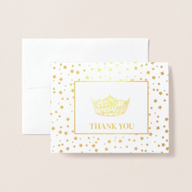 Miss America Stil Skönhetstävling Krona Folierat Kort (Framsida med kuvert)