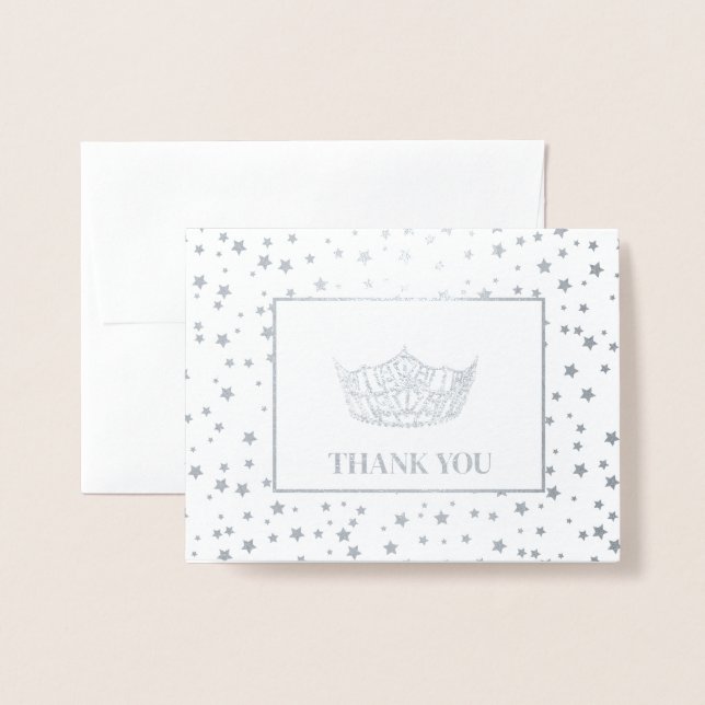 Miss America Stil Skönhetstävling Krona Folierat Kort (Framsida med kuvert)