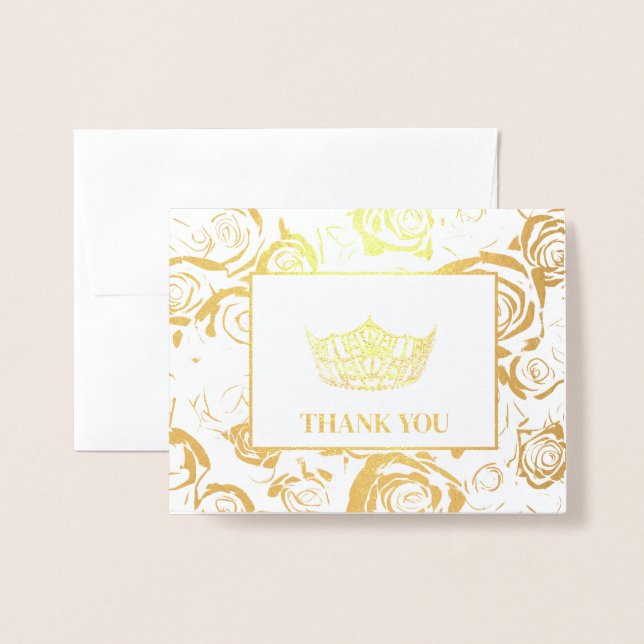 Miss America Stil Skönhetstävling Krona Folierat Kort (Framsida med kuvert)