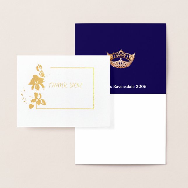 Miss America Stil Skönhetstävling Krona Orchid Tac Folierat Kort (Display)