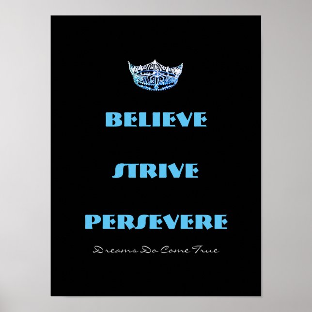 Miss America stil Tro Strive Krona Poster (Framsidan)