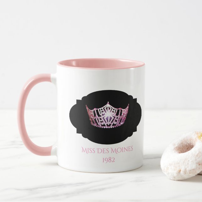 Miss America style Custom Name Pink Crown  Mug Mugg (Med munk)