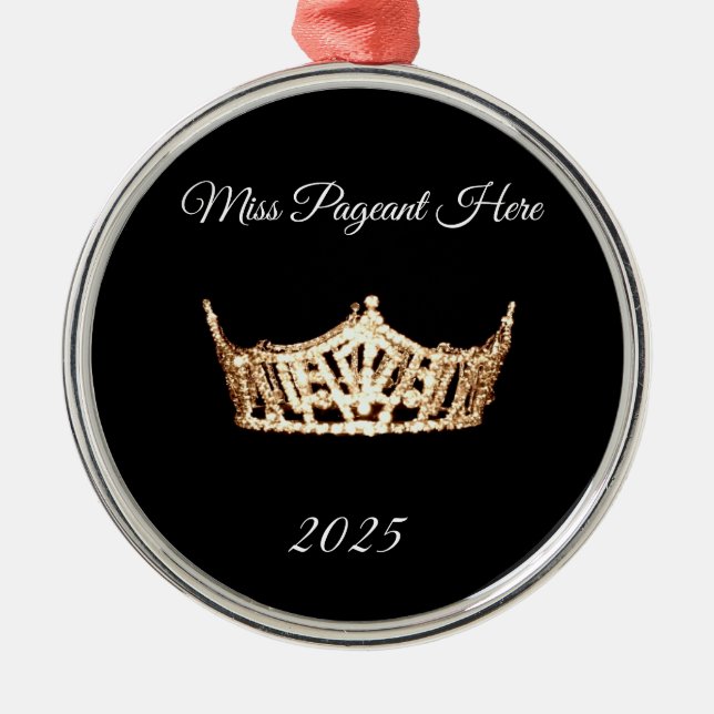 Miss America style Gold Crown Christmas Ornament (Framsidan)