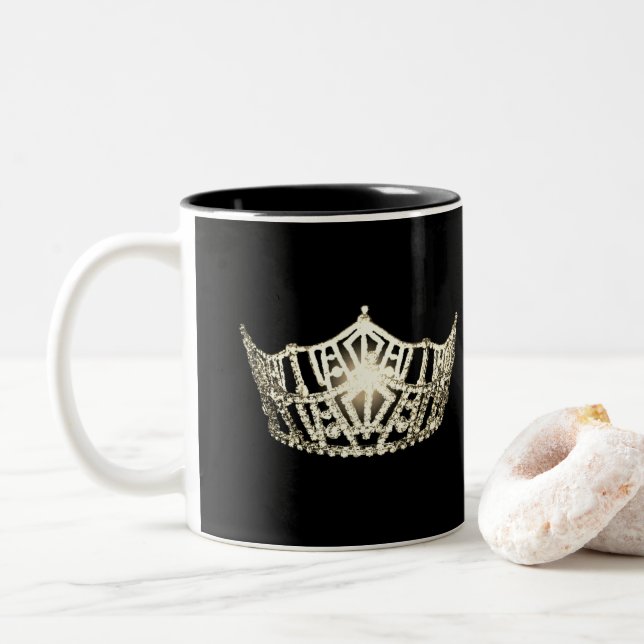 Miss America style Pageant Crown  Mug Två-Tonad Mugg (Med munk)