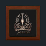 Miss America Universe Smyckeskrin Custom Name<br><div class="desc">Den här judiska/Trinket-lådan visas i eken med en underbar Champagne färgad tiara bild tillsammans med namn,  så att du kan anpassa dig efter ditt eget val namn och färg. Behålla smycken eller keepsakes i den här söten. Perfekt till prinsessan. Anpassa det här objektet eller köp som det är.</div>