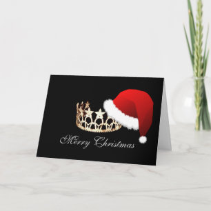 Miss America USA Santa Hat Stars Krona Card Helgkort