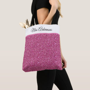Miss America USA Skönhetstävling Faux Glitter Tote Tygkasse