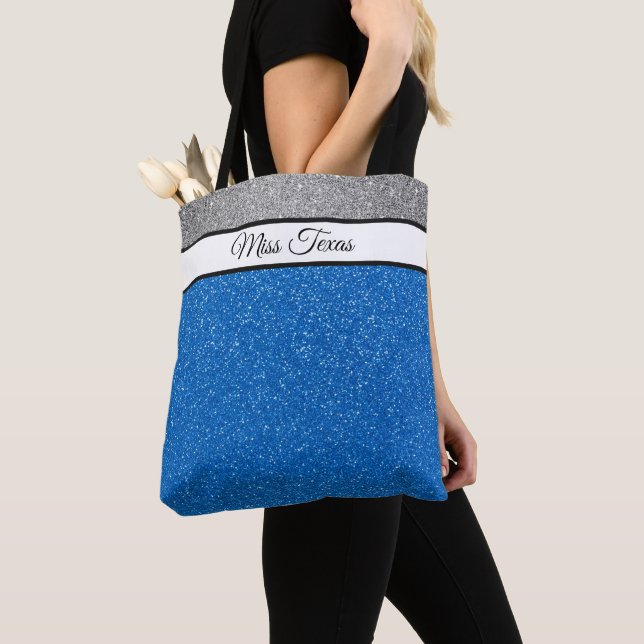 Miss America USA Skönhetstävling Faux Glitter Tote Tygkasse (Närbild)