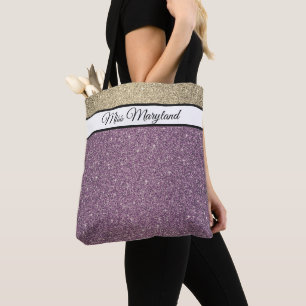 Miss America USA Skönhetstävling Faux Glitter Tote Tygkasse