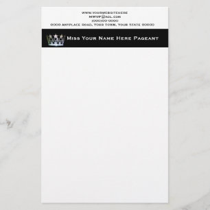 Miss America USA stil Anpassningsbar Letterhead Brevpapper