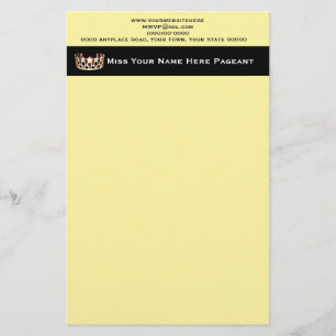Miss America USA stil Anpassningsbar Letterhead Brevpapper