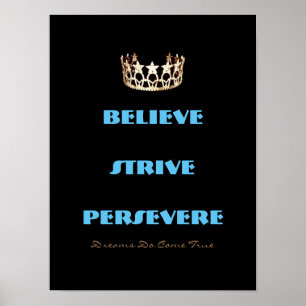 Miss America USA stil Tro Strive Krona Poster