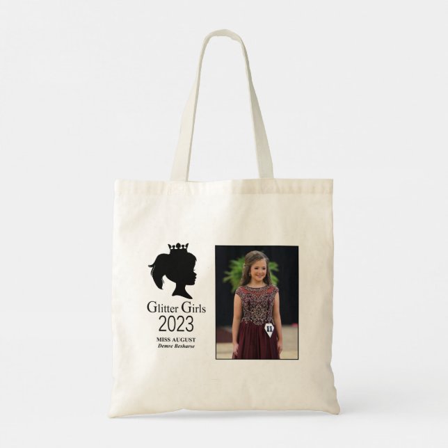 Miss August 2023 Tote Bag Tygkasse (Baksida)