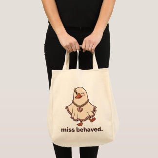 Miss Behaved Ghost Goose Tote Bag, Bästa vän Tygkasse