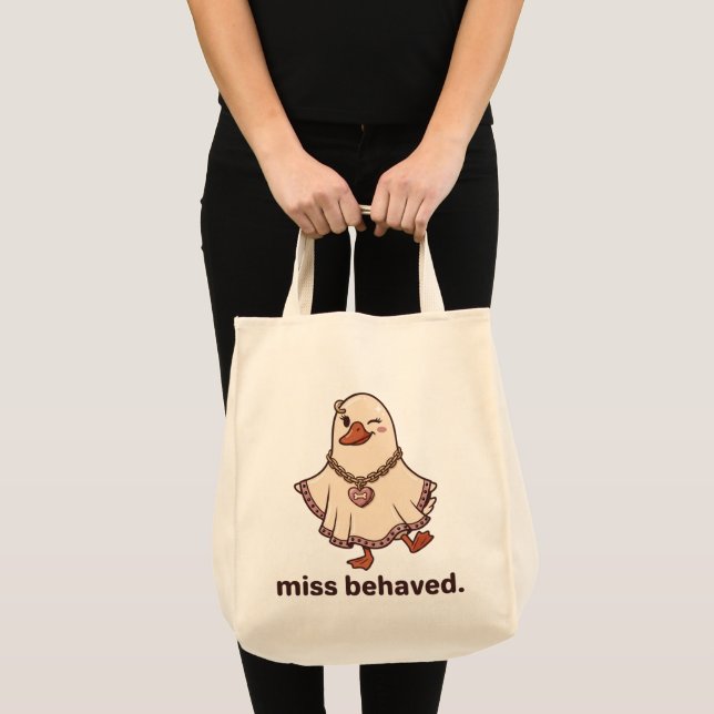Miss Behaved Ghost Goose Tote Bag, Bästa vän Tygkasse (Framsida (produkt))