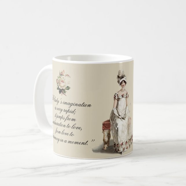 Miss Bennet, citat och rosor, Kaffemugg (Framsida vänster)