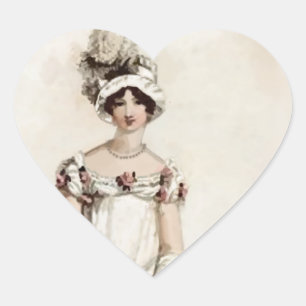 "Miss Bennet" Hjärtformat Klistermärke