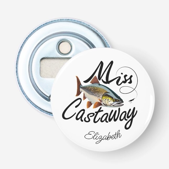 Miss Castaway Rainbow Trout Flasköppnare (Framsidan)