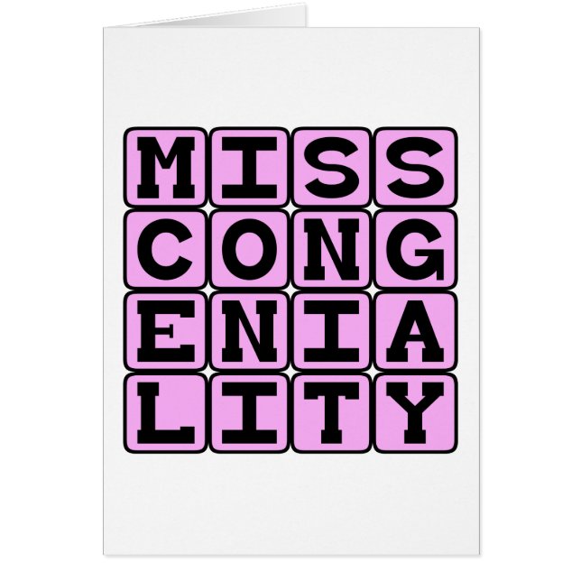 Miss Congeniality, Skönhetstävling Pris Hälsningskort (Framsidan)