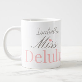 Miss Delulu, Funny Pink Aesthetic Gift for Her Jumbo Mugg