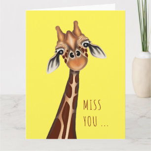 Miss dig. Giraffe-hälsningskort Kort