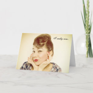 Miss ditt Retro Vibe-hälsningskort Kort