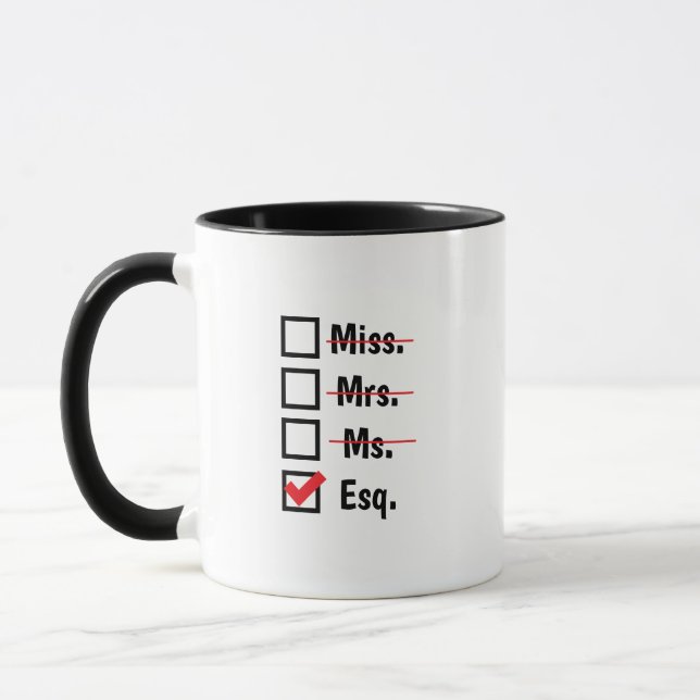 Miss Esq Mugg, Anpassningsbar Lawyer ESQ Mugg (Vänster)