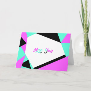 Miss Färg-blockkort Black Teal Rosa Kort